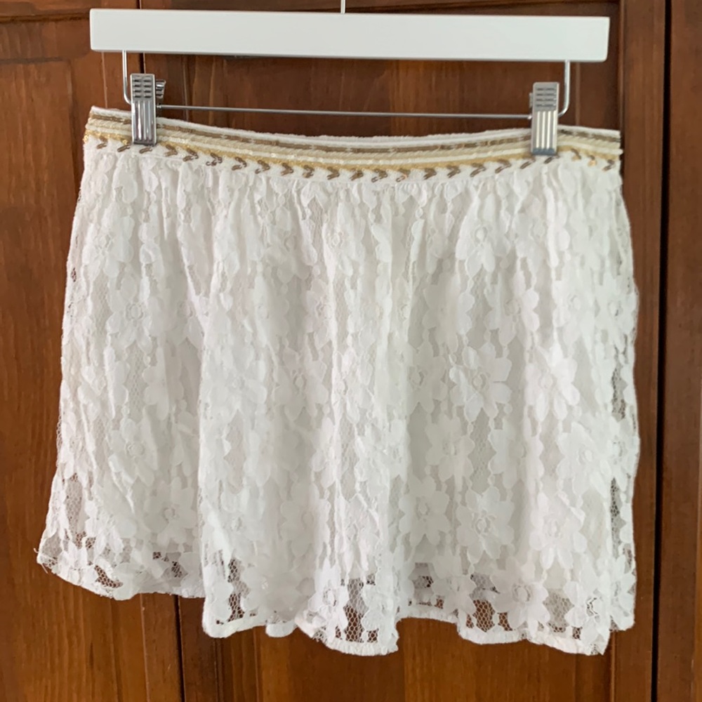 Hollister White Lace Skirt